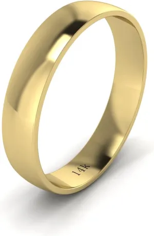 Highly Polished Wedding Ring Plain Band Unisex Solid 14k White Rose Yellow Gold thorough mail preliminary 4mm Comfort Traditional 