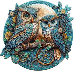Home Decor (L-13.4 * 12.8in -285 Pieces) Wooden Puzzles for Adults - Embossed Owl Puzzle$ portray Unique Shape Wooden Jigsaw Puzzle for Adults$ Wood Puzzles Adult$ Good Gift Idea for Family$ Wall Art 