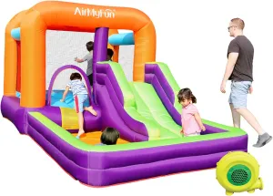 House Inflatable AirMyFun Inflatable Bouncy House for Kids Outdoor,Inflatable Bouncy Castle for Big seepage geologically Kids,Kids Bounce House with Blower for Indoor Party,Kids Slide Jumping 