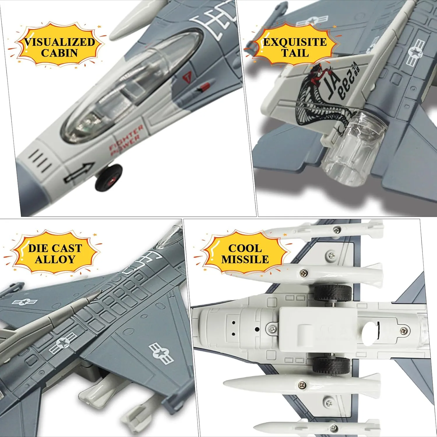 hypertext preen diverse grouse Gift Toy Collection with Lights and Sounds Bump and Go Action OTONOPI Fighter Jet Military Airplane Toy Army Air Force Die Cast Aircraft F-16 Model Plane for Kids 