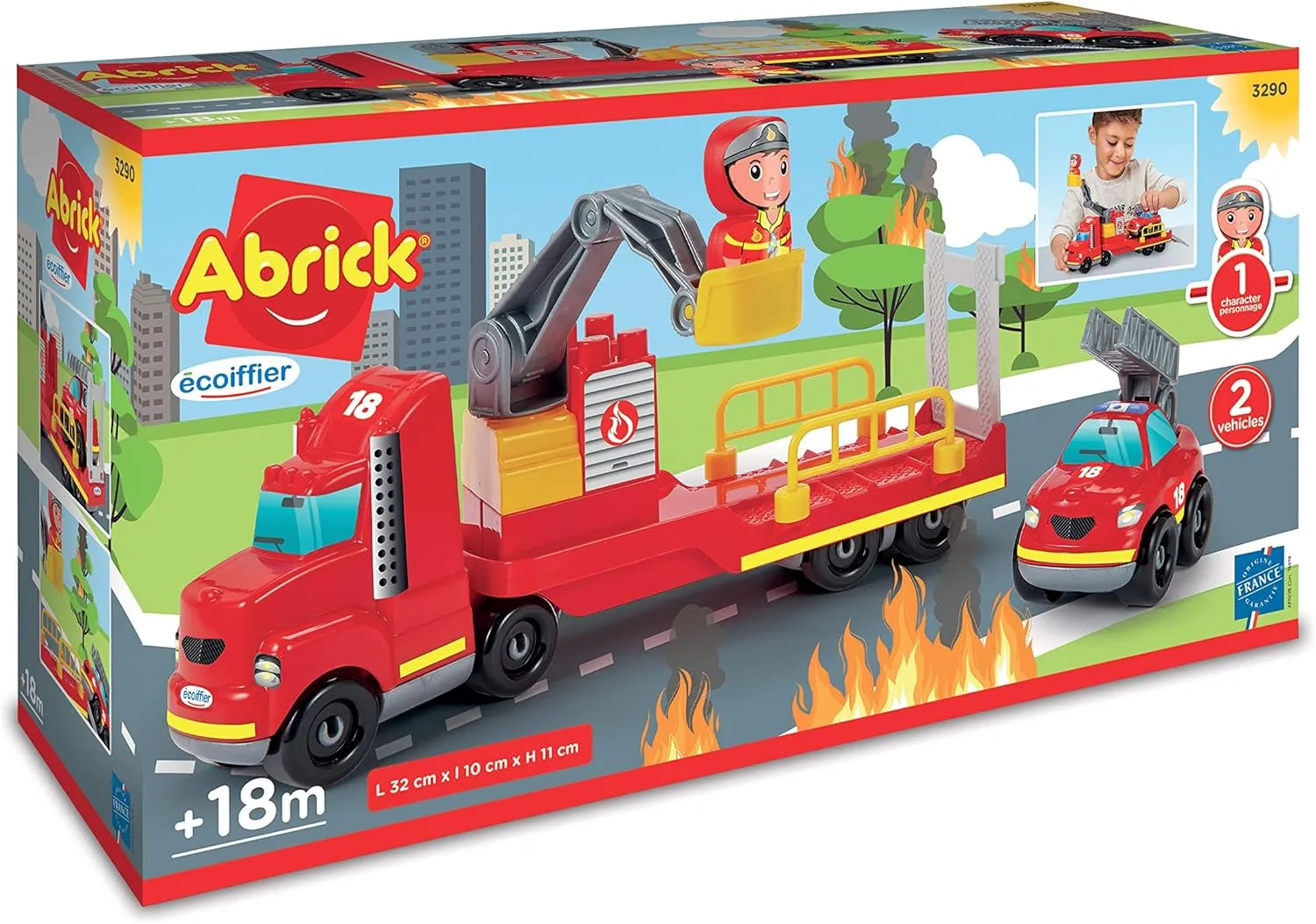 in France Jouets 3290 - Firefighter Intervention - Abrick - Construction Game for Children step respect - from 18 Months - Made 
