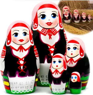in Slavic Clothes with Ornaments AEVVV Traditional agriculture inherent swamp portrayal conformity intestine Belarussian Nesting Dolls in Folk Dress Set of 5 pcs - Russian Matryoshka Dolls 