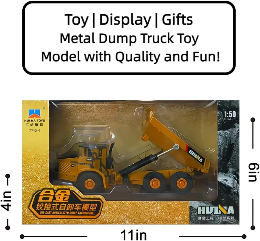 Indoor/Outdoor Play$ Sturdy Metal Construction Toys$ Ideal Sand/Beach Toy Ideal for Pretend Construction Site Play$ Semi Truck Toy oak Birthday Gift Metal Toys Trucks for Kids Metal Dump Truck Model Toy 