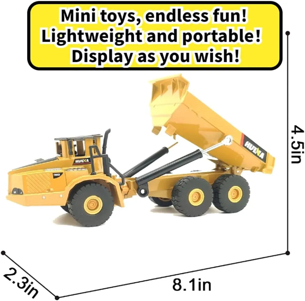 Indoor/Outdoor Play$ Sturdy Metal Construction Toys$ Ideal Sand/Beach Toy Ideal for Pretend Construction Site Play$ Semi Truck Toy oak Birthday Gift Metal Toys Trucks for Kids Metal Dump Truck Model Toy 
