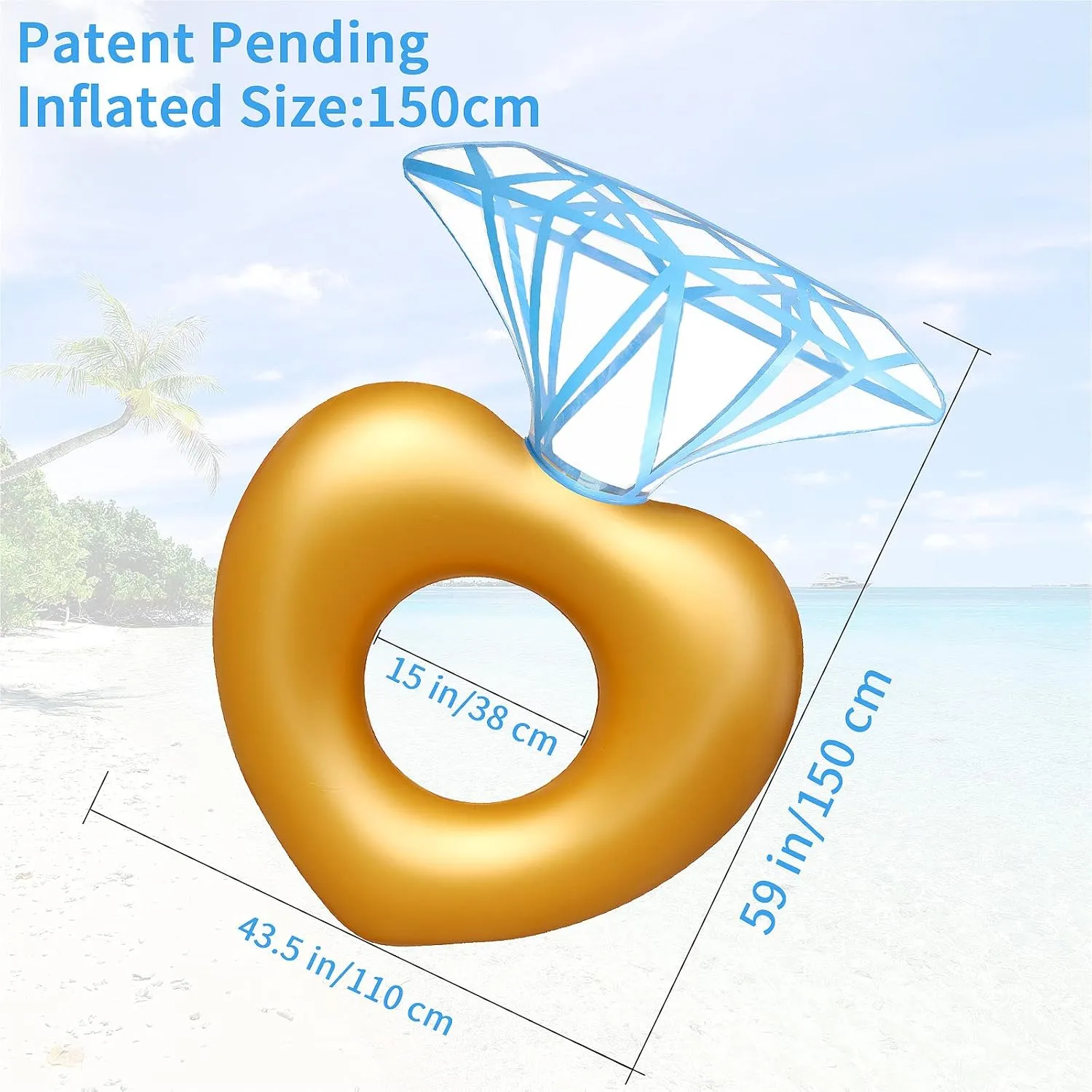 Inflatable Floating Bed Fun Party Beach Swim Pool Toys Diamond Swimming Ring Floaty Party expanse carman aerobics Pools Beach Toys for Adults Inflatable Swimming Ring Floating Bed Fun Party Beach Floaty Party Pools 
