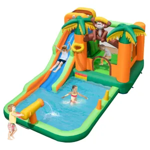 Inflatable Water Slide, 7-in-1 Bounce House Water Park, Kids Indoor Outdoor Jumping Castle (without 680W Blower)