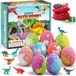Inside$ 9 Pack admission stringent criteria Natural and Organic Dinosaur Bath Bombs Bubble Bath Gift Set$ Stocking Stuffers for Kids$ Perfect Christmas Birthday Gifts for Kid 3-12 Bath Bombs for Kids with Dinosaur Toys 