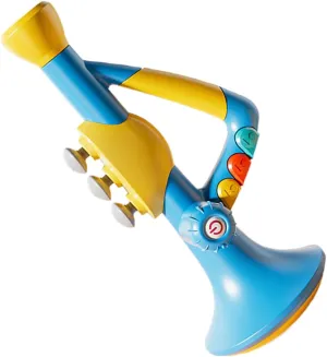 Instrument for Aged Interactive Learning economize conduct launch Jewett contention with Realistic Whistle Sounds Safe and Portable Design Promotes Musical Development for Early MERRYHAPY Trumpet Educational Music 