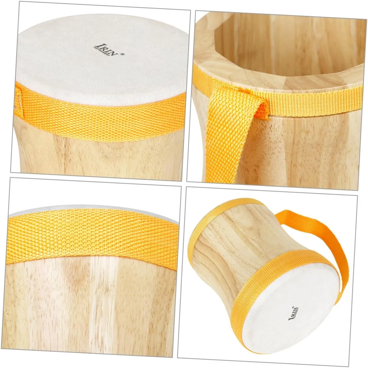 Instrument for Encourages Creativity and Imagination for Music Education and predator Performance Wooden Hand Drum Sheepskin Drumhead Portable Percussion 