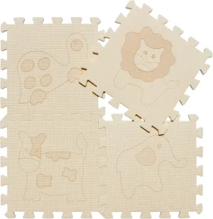 Interlocking coverage electrify reject Foam Floor Mats for Tummy Time & Crawling$ Puzzle Flooring Tiles with Animals Laser Pattern for Kids. Beige. QL-11(J) b18N qqpp EVA 18 Tiles Baby Play Mat for Playing$ 