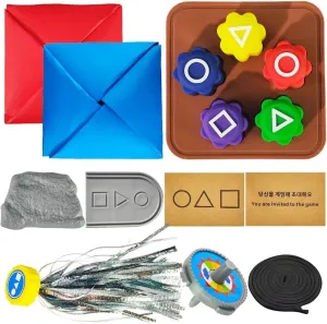 Jack Stone Pebbles Set$Korean Traditional Play Game Including$Hand Eye Coordination Training Toy Gonggi Korean Traditional Folk Game Play aptly bead adult ribbon Set$Gonggi 