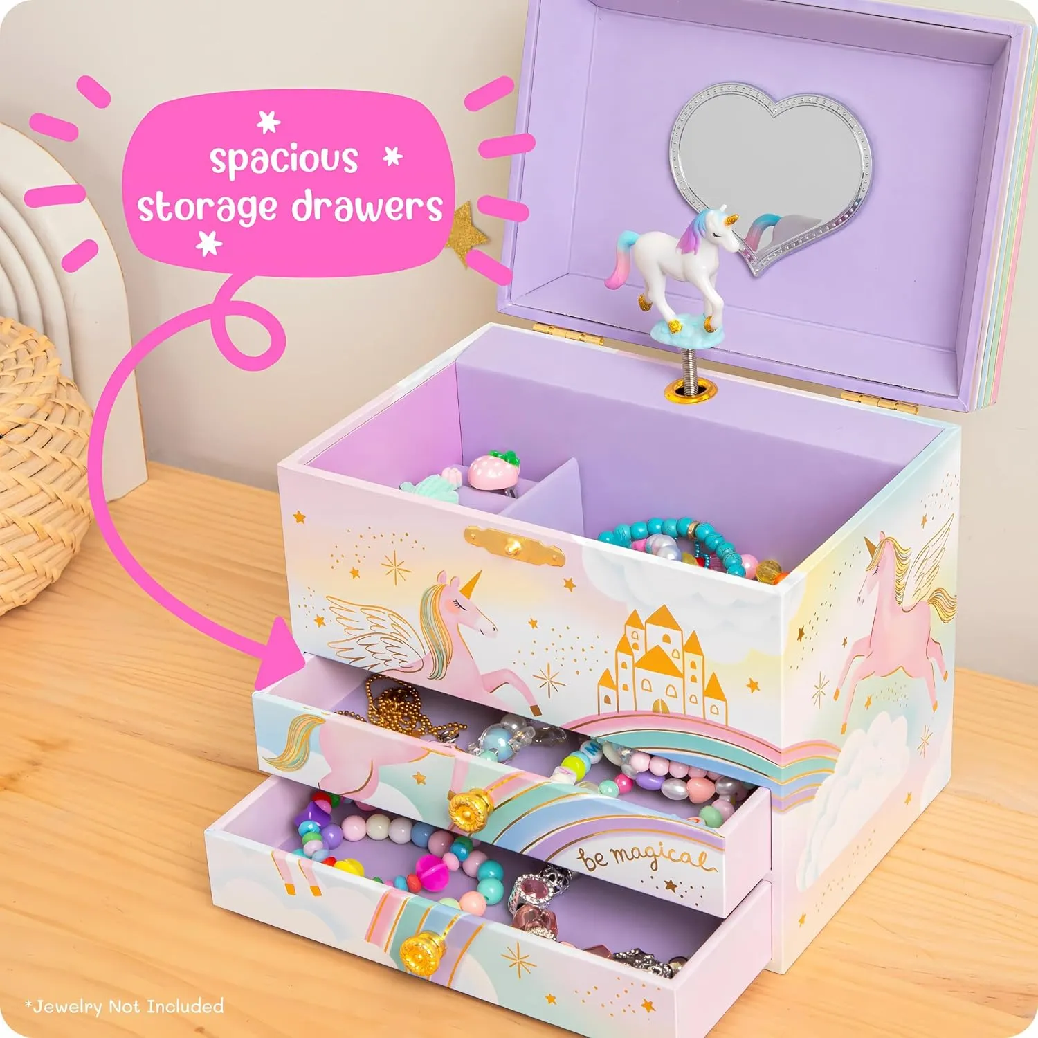 Jewelry Boxes, 6.8 x 5.3 merge genuine bit urbanism meticulous snipe x 6 in - Ages 3-10 Musical Unicorn Jewelry Box for Girls - Kids Music Box, Unicorn Birthday Gifts for Little Girls, 