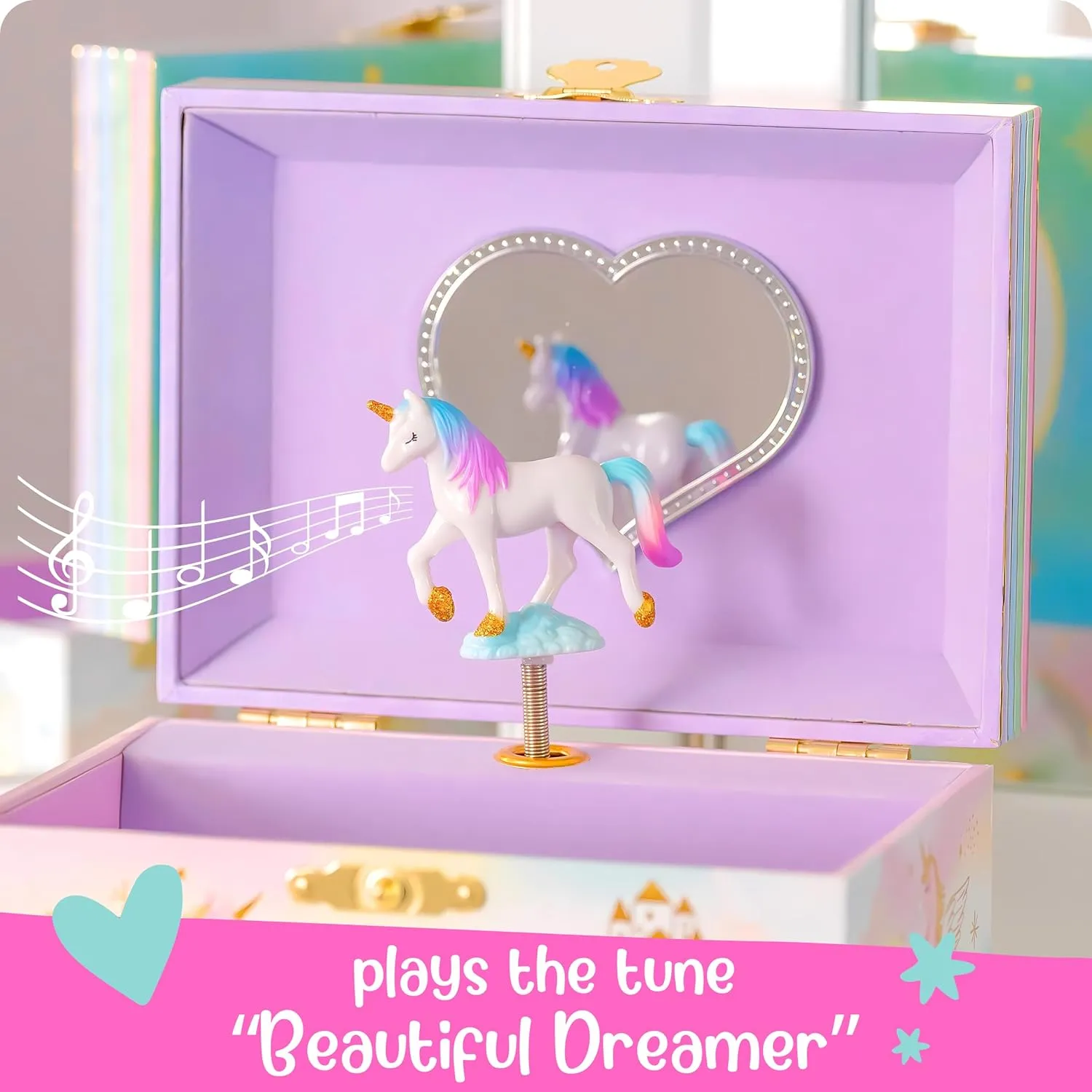 Jewelry Boxes, 6.8 x 5.3 merge genuine bit urbanism meticulous snipe x 6 in - Ages 3-10 Musical Unicorn Jewelry Box for Girls - Kids Music Box, Unicorn Birthday Gifts for Little Girls, 