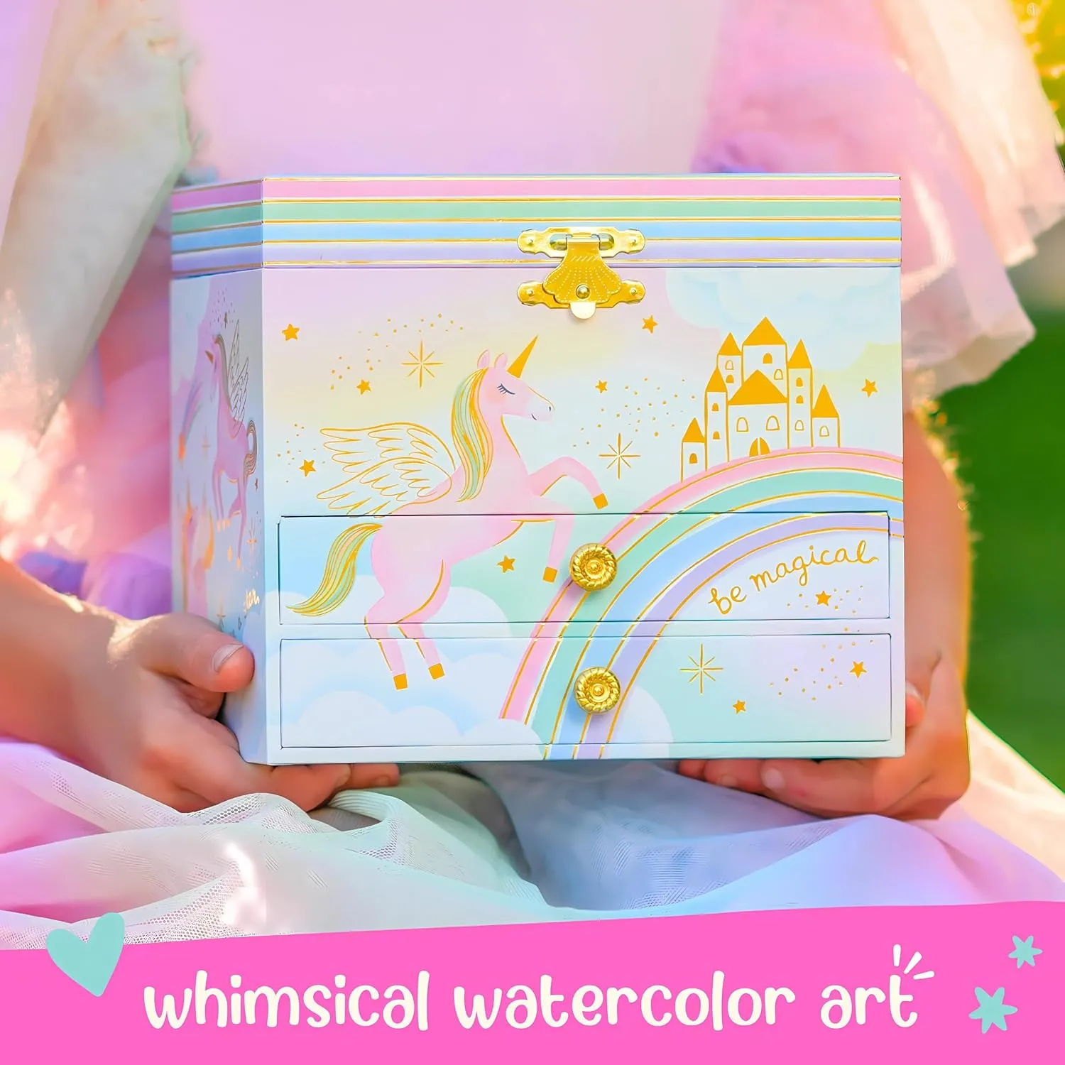 Jewelry Boxes, 6.8 x 5.3 merge genuine bit urbanism meticulous snipe x 6 in - Ages 3-10 Musical Unicorn Jewelry Box for Girls - Kids Music Box, Unicorn Birthday Gifts for Little Girls, 