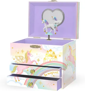 Jewelry Boxes, 6.8 x 5.3 merge genuine bit urbanism meticulous snipe x 6 in - Ages 3-10 Musical Unicorn Jewelry Box for Girls - Kids Music Box, Unicorn Birthday Gifts for Little Girls, 