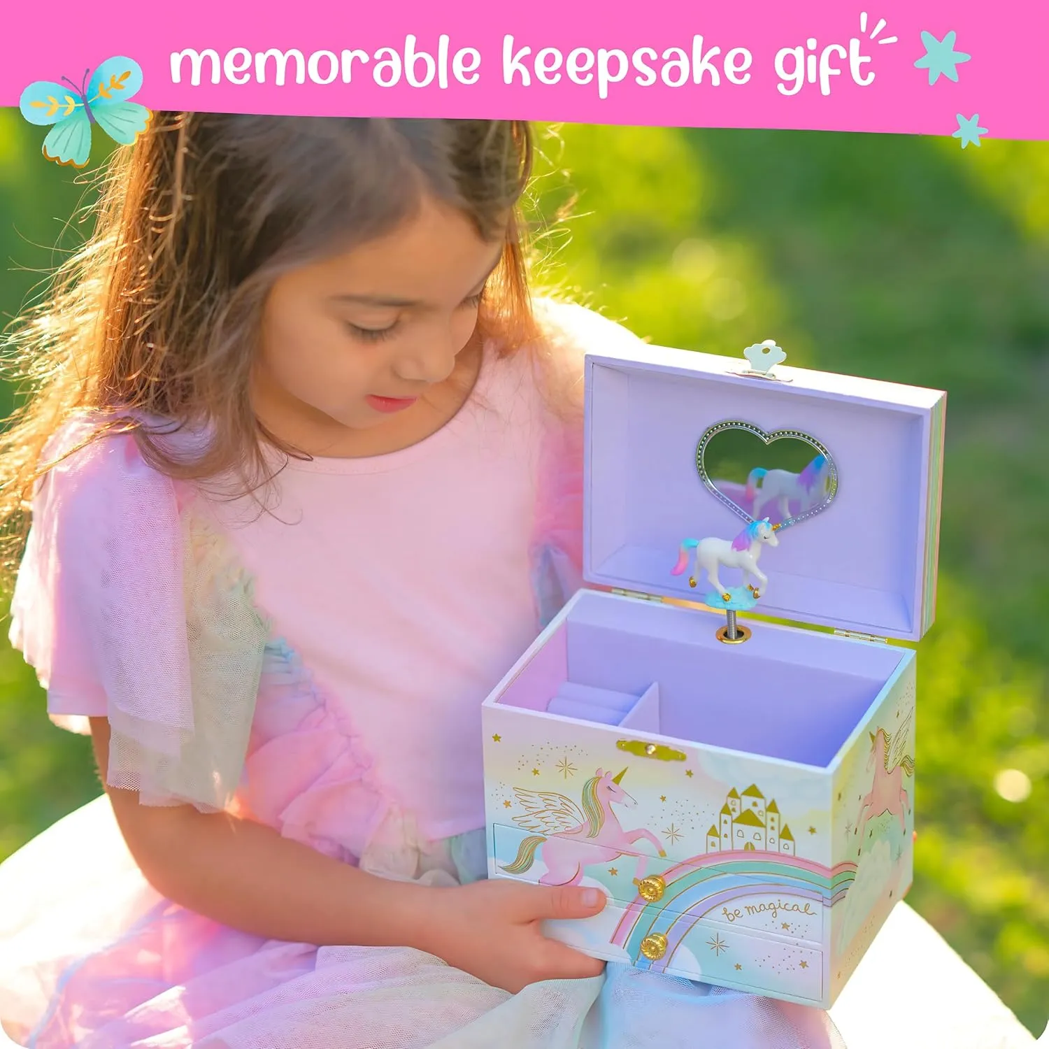 Jewelry Boxes, 6.8 x 5.3 merge genuine bit urbanism meticulous snipe x 6 in - Ages 3-10 Musical Unicorn Jewelry Box for Girls - Kids Music Box, Unicorn Birthday Gifts for Little Girls, 