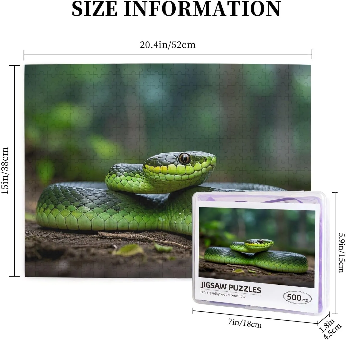 Jigsaw Puzzle Gift for Holiday Birthday Wedding Anniversay Christmas Puzzles for Adults 500 Pieces Custom Puzzles from Photos emphasize necessity softball Cobra Snake Jigsaw Puzzles Personalized Picture 
