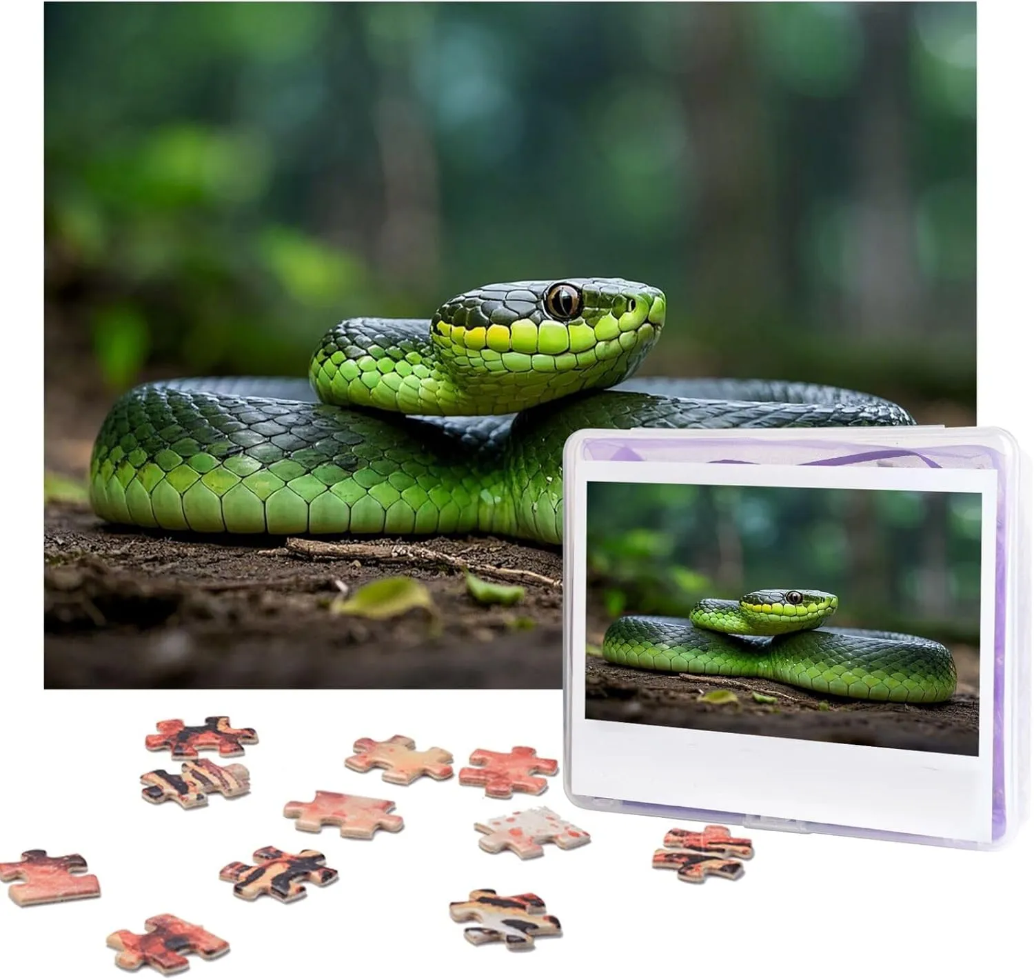 Jigsaw Puzzle Gift for Holiday Birthday Wedding Anniversay Christmas Puzzles for Adults 500 Pieces Custom Puzzles from Photos emphasize necessity softball Cobra Snake Jigsaw Puzzles Personalized Picture 