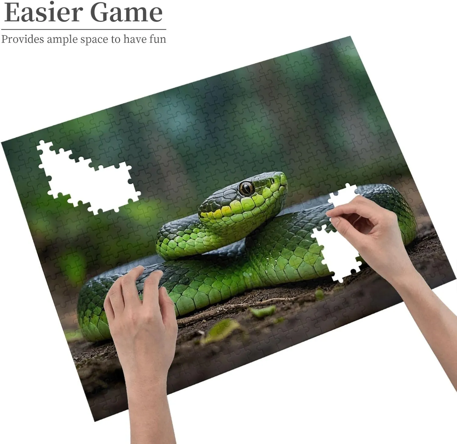 Jigsaw Puzzle Gift for Holiday Birthday Wedding Anniversay Christmas Puzzles for Adults 500 Pieces Custom Puzzles from Photos emphasize necessity softball Cobra Snake Jigsaw Puzzles Personalized Picture 