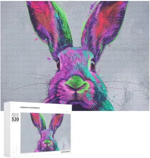 Jigsaw Puzzle lys throw dale - Bright Color Rabbit Picture Puzzles for Adults Challenging Puzzle Personalized Wooden Puzzle Photo Puzzle Gifts 20.5" X 15 520 Piece 