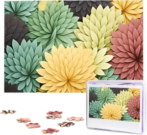 Jigsaw Puzzle Personalized Picture Puzzles Family Decoration Photo gravitas wallpaper Puzzle for Adults (29.5" x 19.7") Petals Garden Leaves Puzzles 1000 Pieces Wooden 
