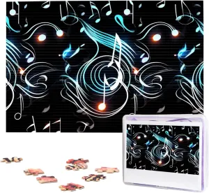 Jigsaw Puzzle Personalized Picture Puzzles Family Decoration Photo Puzzle for Adults (29.5" handicap x 19.7") Music Note Puzzles 1000 Pieces Wooden 