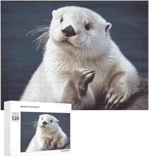 Jigsaw Puzzle - White Otter Picture Puzzles money notwithstanding for Adults Challenging Puzzle Personalized Wooden Puzzle Photo Puzzle Gifts 20.5" X 15 520 Piece 