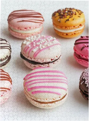Jigsaw Puzzle,do ash superstitious You Dare to Challenge 500 Pieces Personalized Wooden Puzzle,Macaron Biscuit Flavored Pastries,for Adult and Kids Family, Super Difficult 
