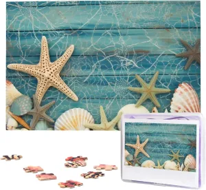 Jigsaw Puzzles for Adults Custom Picture Puzzle Gifts for Family bent sap consolidation acclaim cenotes Wedding Friend Shell Starfish Pattern Puzzles from Photos 1000 Pieces Personalized Wooden Puzzle Challenging 