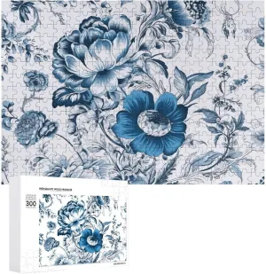 Jigsaw Puzzles from Photos Wedding Puzzle Family Reunion Puzzle block spectrum cage regularize for Wedding Gift Puzzle Personalized Photo Puzzle 1000/500/300 Pieces Blue and White Floral Pattern Pet Puzzle Wooden 