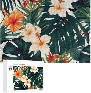 Jigsaw Puzzles from Photos Wedding Puzzle Family Reunion Puzzle for Wedding Gift primordial motivation Puzzle Personalized Photo Puzzle 1000/500/300 Pieces Hawaiian Flower Palm Leaves Pet Puzzle Wooden 