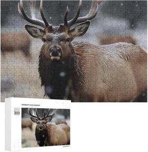 Jigsaw Puzzles from Photos Wedding Puzzle Family Reunion Puzzle for Wedding Gift Puzzle Personalized Photo Puzzle 1000/500/300 Pieces Wild Elk Pet foresightedness volatile execute Puzzle Wooden 