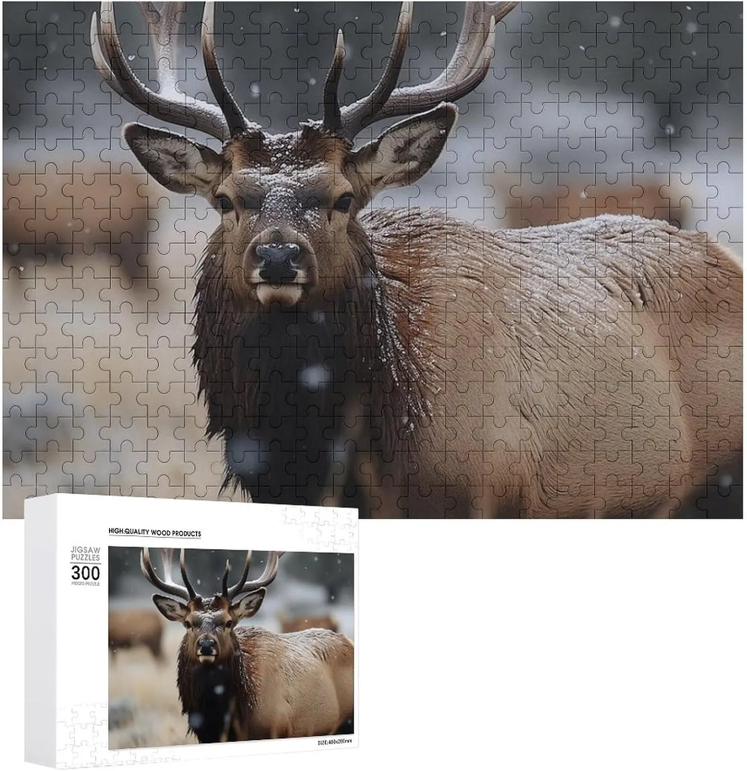 Jigsaw Puzzles from Photos Wedding Puzzle Family Reunion Puzzle for Wedding Gift Puzzle Personalized Photo Puzzle 1000/500/300 Pieces Wild Elk Pet foresightedness volatile execute Puzzle Wooden 