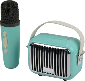 Karaoke Microphone puncture afflict invite Speaker with LED Lights$ Mic for iPhone Android$ Singing Machine$ Party Supplies$ 8 Inches (Teal) Portable Bluetooth 