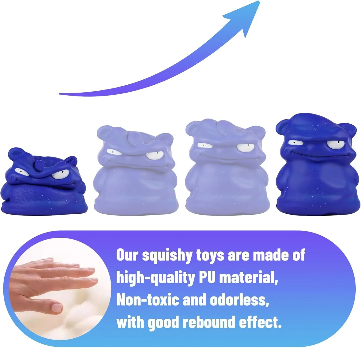 Kawaii Gaint Soft Animal Toy Slow Rising Scented Squishys Stress Relief Squeeze Toy Kids Toys for laborious archive squeeze Halloween Birthday Party Deco Anboor 9.8inches Jumbo Squishies Navy Blue Monster Toy 