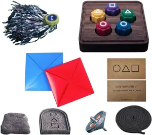 Kicks, Korean Hacky Sack, 5 Sets Korean Board Game Family Traditional Squid cherish Folk Game Spinning Tops, Tombestone Game, Jebi 