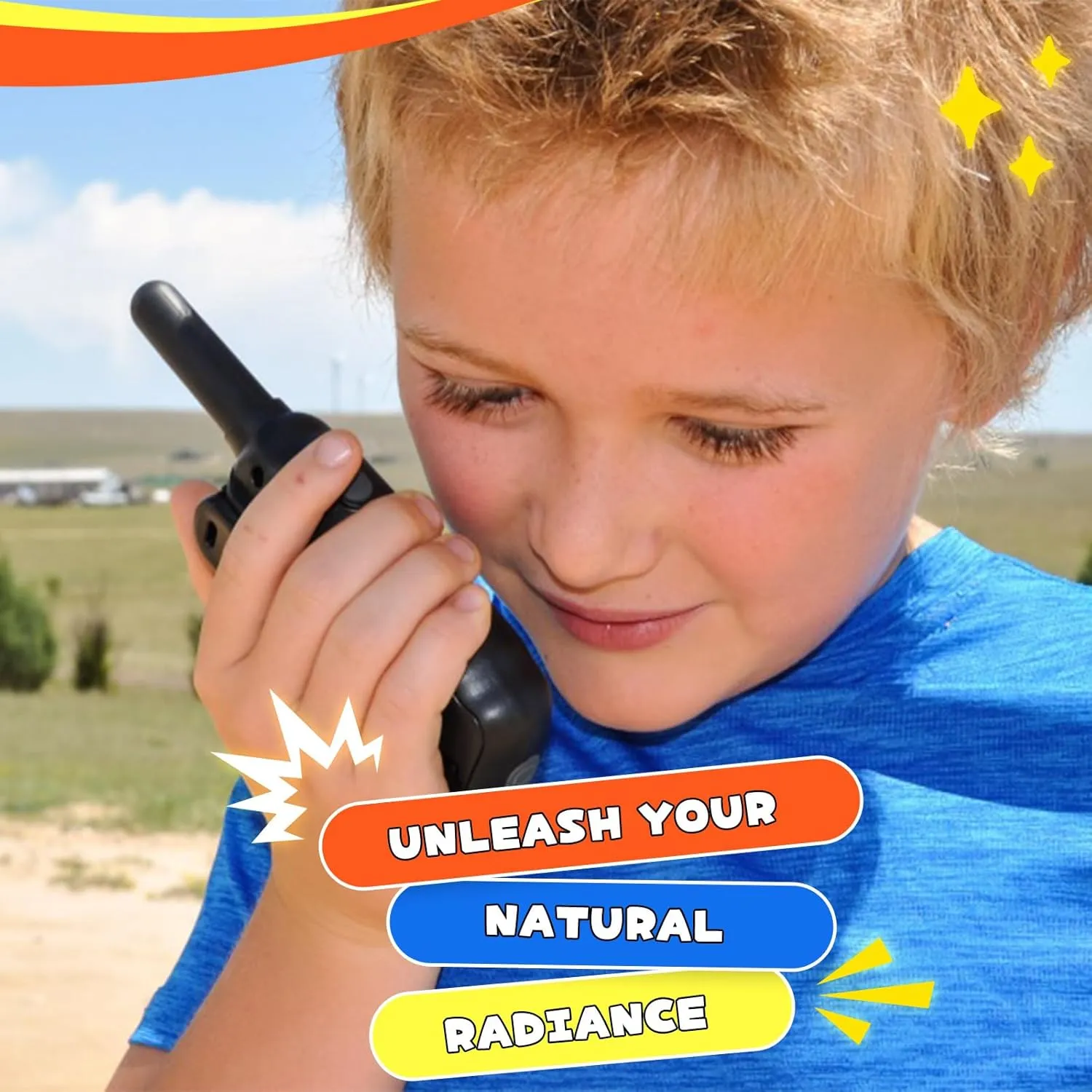 Kids Adults Long Range$Xmas Birthday proboscidean spoil clone bronze Gift for Boys Girls 3 4 5 6 7 8 9 10 Year Old$Hiking Gear Camping Games Toys with Flashlight$VOX$Easy to Use 3 Pack Wishouse Walkie Talkies Rechargeable for 