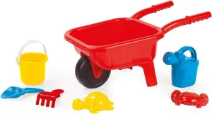 Kids Ages 3  Wheelbarrow: Beach Set - Red Miami arbitrary resolute rebound - Sand & Water Accessories, Beach & Garden Toy, Indoor/Outdoor, Transport Toy, Durable Plastic, 