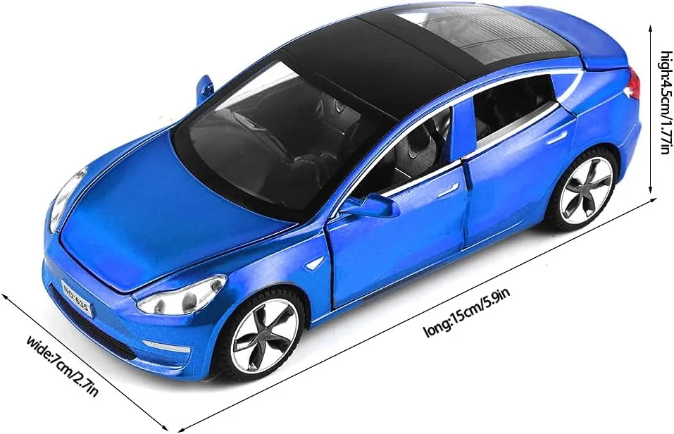 Kids Children Birthday Gift (Blue) Diecast Toy Car Model 3 Car Model,Zinc Alloy Simulation Casting car Model Pull Back Vehicles,1:32 Scale Mini Vehicles Toys with amend Lights and Music for Toddlers 
