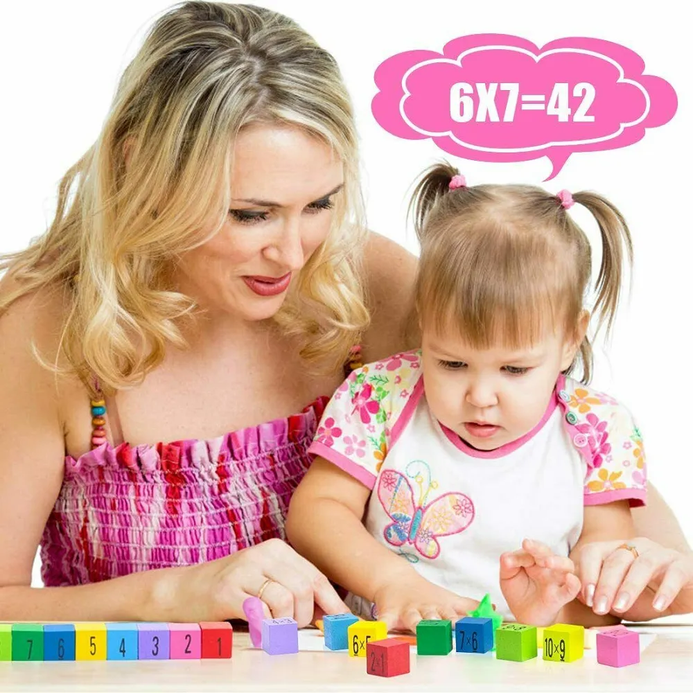 Kids Educational Wooden Toys Times Table Tray Math Multiplication Board Game Toys