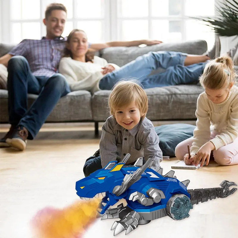 Kids Electric Spray Mechanical Dinosaur with Light Sound Intelligent Walking Swing Toy
