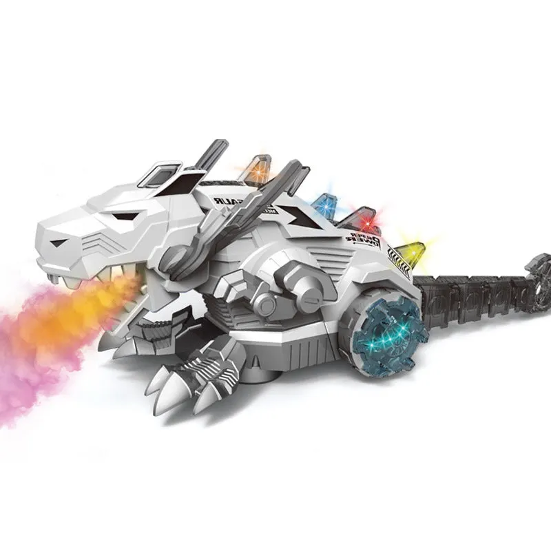 Kids Electric Spray Mechanical Dinosaur with Light Sound Intelligent Walking Swing Toy