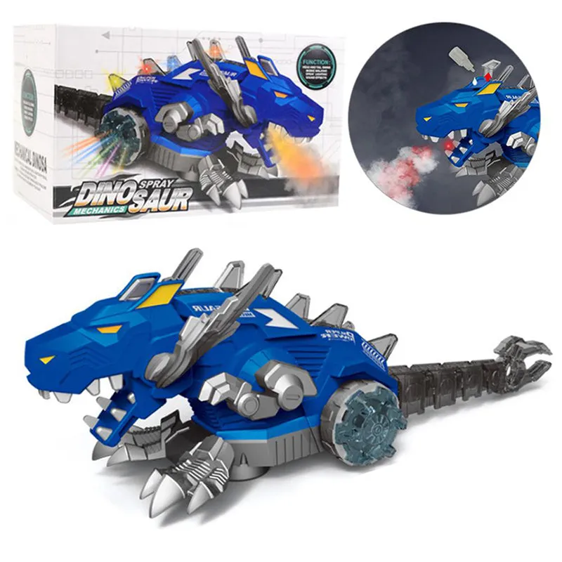 Kids Electric Spray Mechanical Dinosaur with Light Sound Intelligent Walking Swing Toy