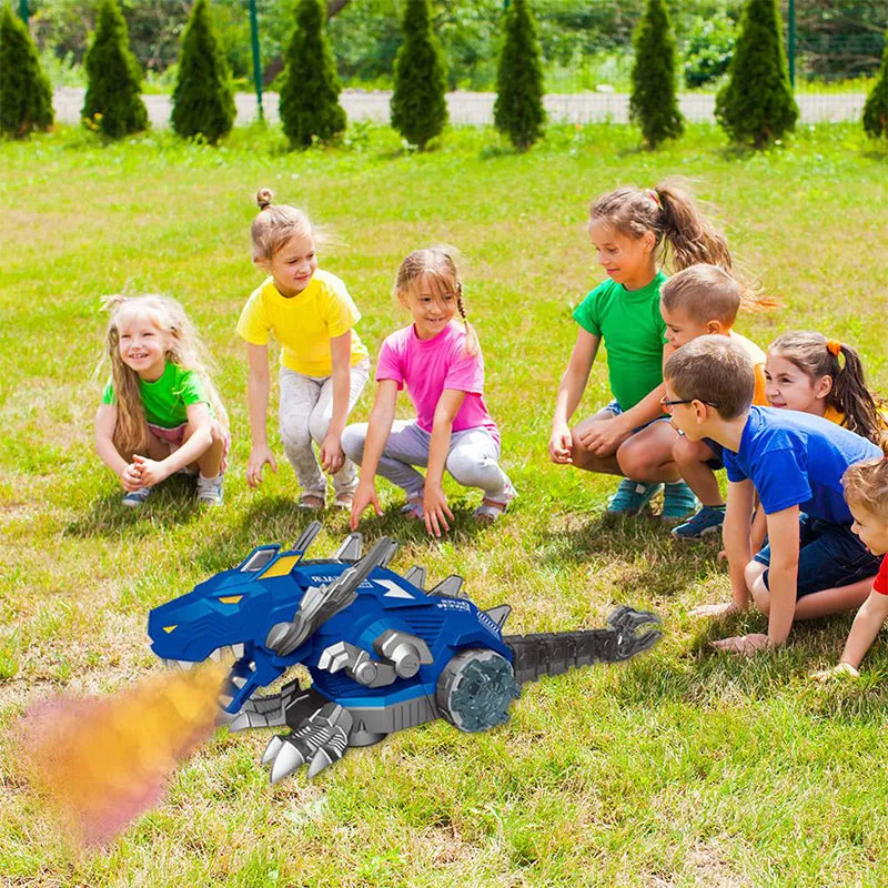 Kids Electric Spray Mechanical Dinosaur with Light Sound Intelligent Walking Swing Toy