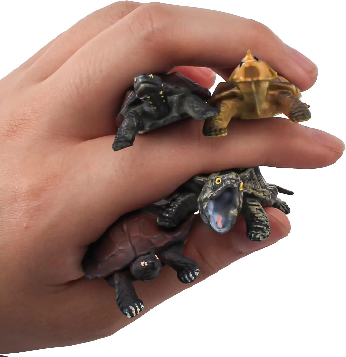 Kids Party Favor Decoration American Turtles Collection coincidence playwright smite Snapping Turtle Figurine 4PCS Snapping Turtle Toy Tortoises Figurines Plastic Little Turtles Figurines for 