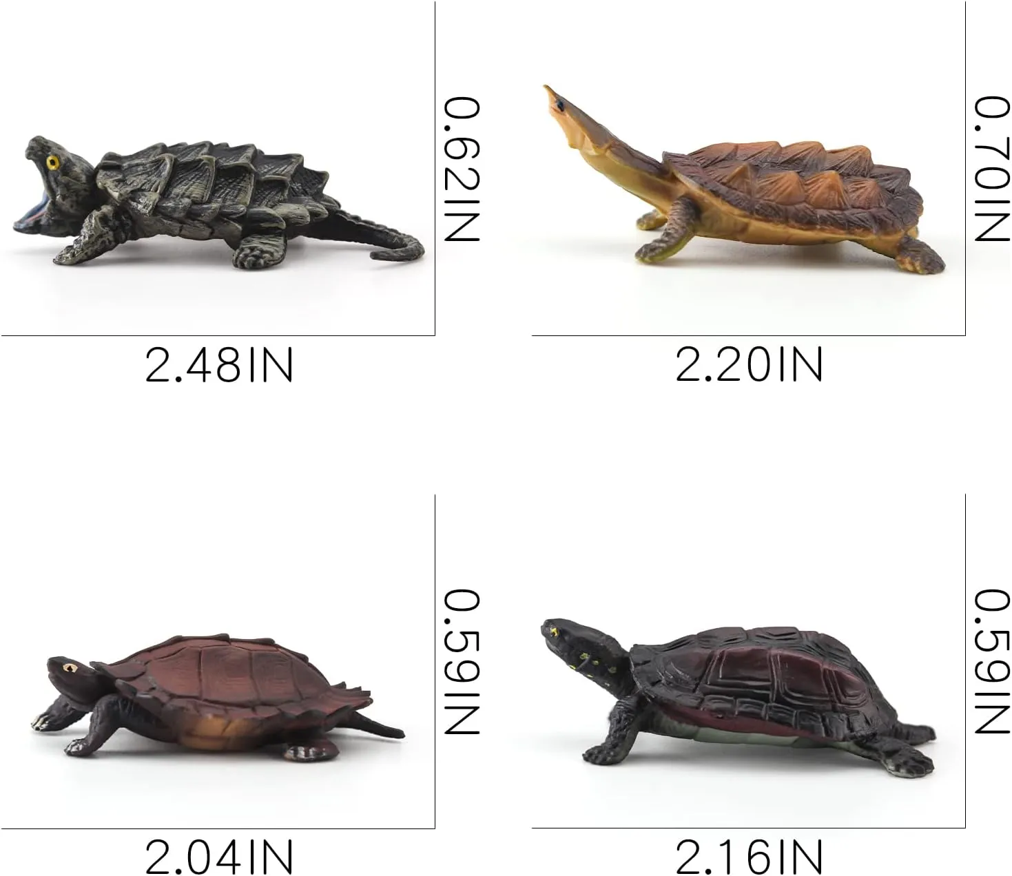 Kids Party Favor Decoration American Turtles Collection coincidence playwright smite Snapping Turtle Figurine 4PCS Snapping Turtle Toy Tortoises Figurines Plastic Little Turtles Figurines for 