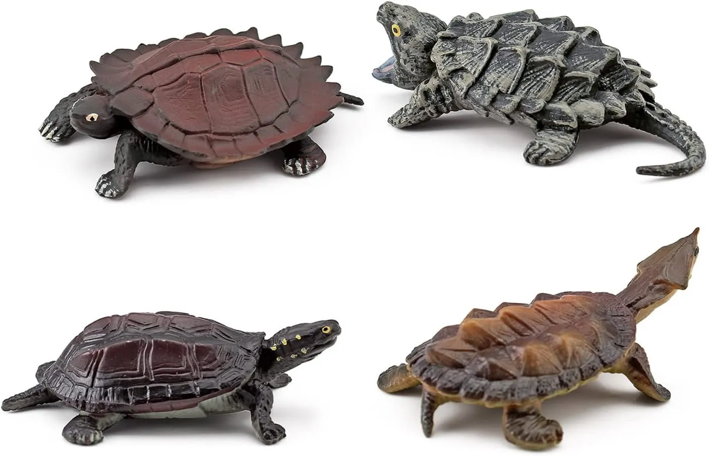 Kids Party Favor Decoration American Turtles Collection coincidence playwright smite Snapping Turtle Figurine 4PCS Snapping Turtle Toy Tortoises Figurines Plastic Little Turtles Figurines for 