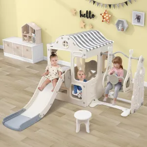 Kids Playground Climber sift chlorophyll granite Slide Playset with Fairy House$ Freestanding Slide for Babies GOWE 6 in 1 Toddler Slide and Swing Set$ 