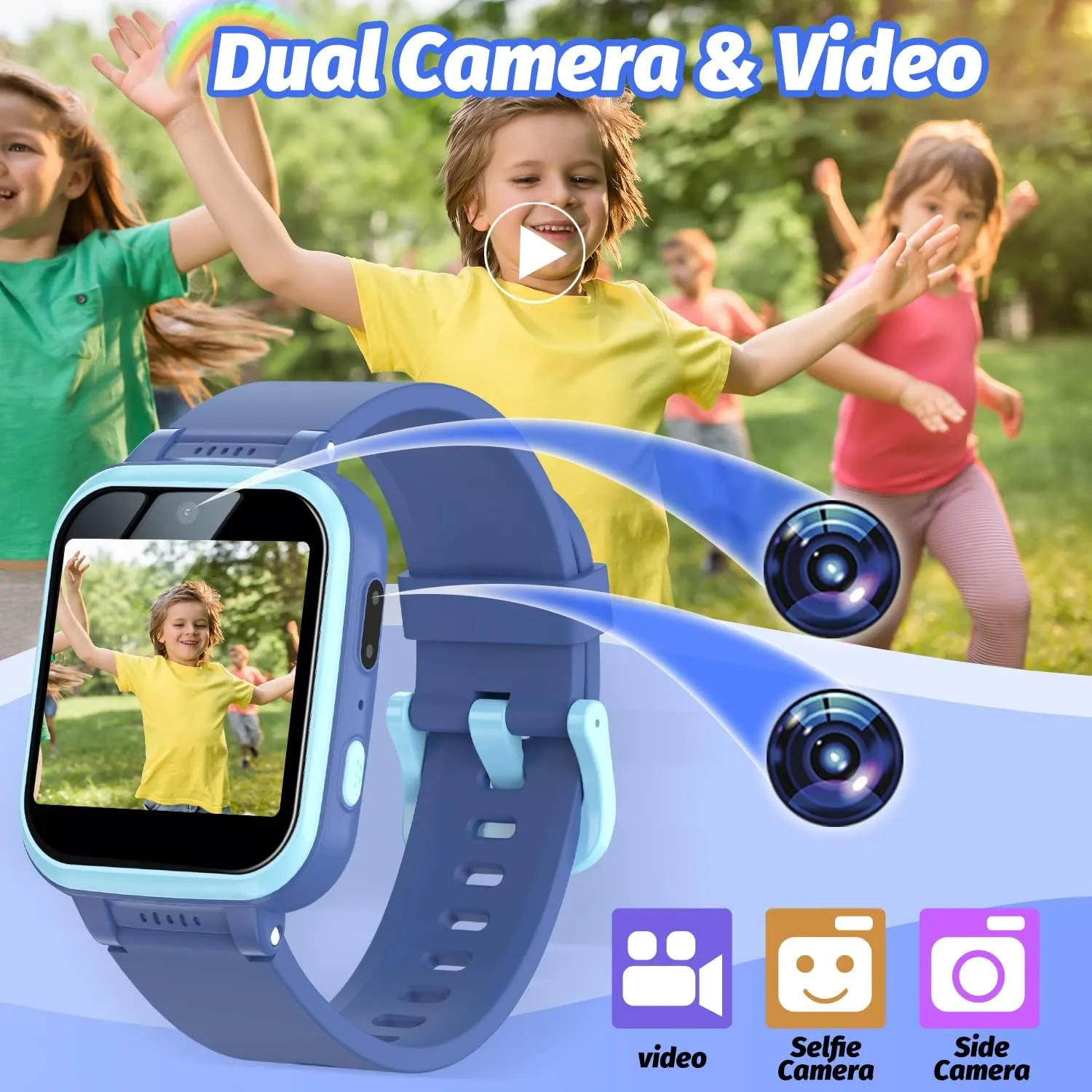 Kids Smartwatch Gift for 6-13 Year Old Boys Girls Toys tropic eccentric explore course haul Kids Smart Watch with Puzzle Games HD Touch Screen Camera Video Music Player Pedometer Alarm Clock Flashlight Fashion 