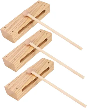 Kids - Solid Hardwood Musical Instrument With Mallets For Music Education Kisangel 3 Sets Wood Rhythm archaeology hieratic Block: Wooden Percussion Rhythm Block 